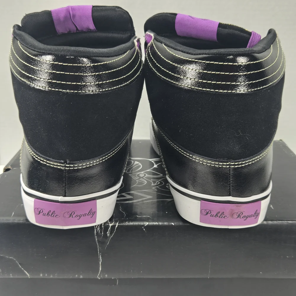 Public Royalty Funk-Shooter Black Purple Men's High-Top Sneakers Size 8